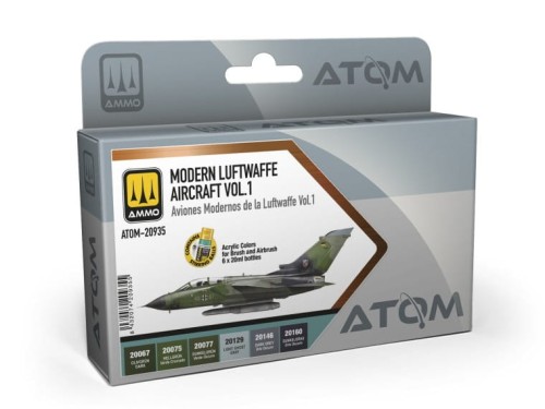 Zestaw farb akrylowych Modern Luftwaffe Aircraft Vol.1 ATOM-20935 AMMO Mig Jimenez