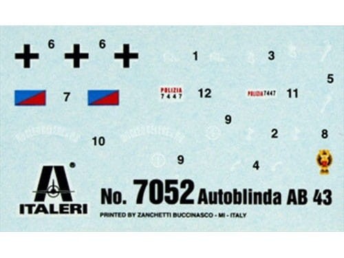 Samochód pancerny Autoblinda AB 43 7052 Italeri