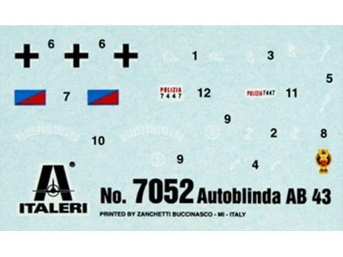 Samochód pancerny Autoblinda AB 43 7052 Italeri