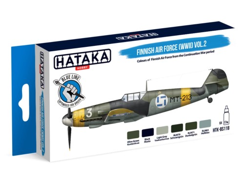 Zestaw farb akrylowych Finnish Air Force (WWII) Vol. 2 HTK-BS118 Hataka