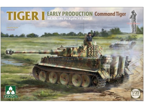 Czołg Tiger I Sd.Kfz.181 PzKpfw VI Ausf.E Early Command Tiger 2195 Takom