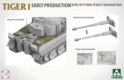 Czołg Tiger I Sd.Kfz.181 PzKpfw VI Ausf.E Early Command Tiger 2195 Takom