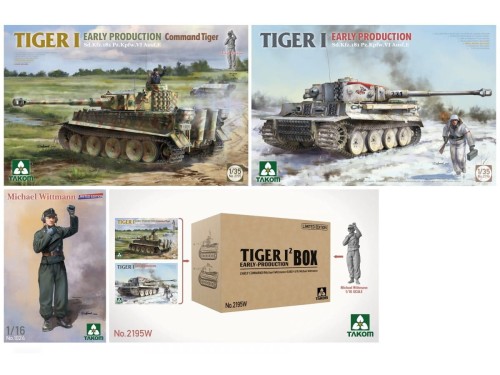 Czołg Tiger I Sd.Kfz.181 PzKpfw VI Ausf.E Early & Early & Michael Wittmann 2195W Takom