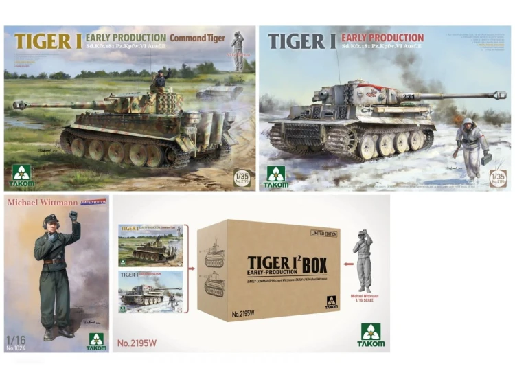 Czołg Tiger I Sd.Kfz.181 PzKpfw VI Ausf.E Early & Early & Michael Wittmann 2195W Takom