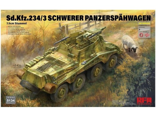 Działo Sd.Kfz.234/3 Schwerer Panzerspahwagen 7.5cm Stummel RM-5134 RFM