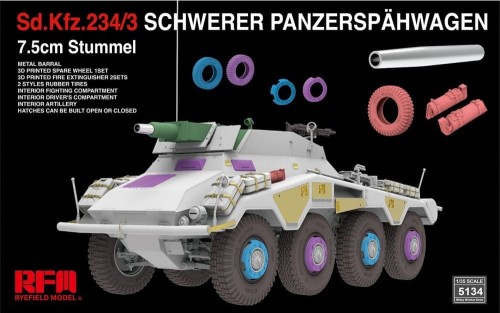Działo Sd.Kfz.234/3 Schwerer Panzerspahwagen 7.5cm Stummel RM-5134 RFM