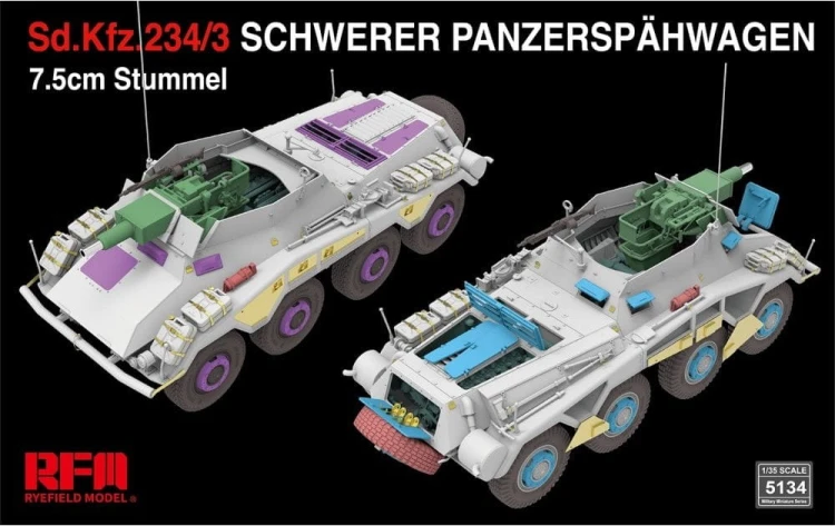 Działo Sd.Kfz.234/3 Schwerer Panzerspahwagen 7.5cm Stummel RM-5134 RFM