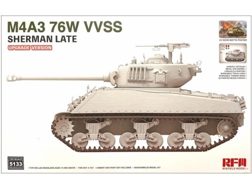 Czołg M4A3 76W VVSS Sherman Late Upgrade Version RM-5133 RFM