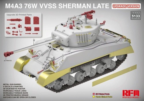 Czołg M4A3 76W VVSS Sherman Late Upgrade Version RM-5133 RFM