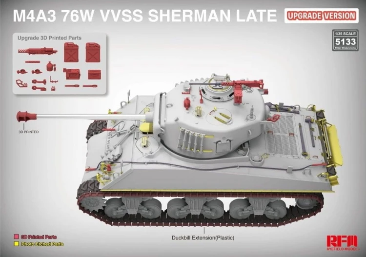 Czołg M4A3 76W VVSS Sherman Late Upgrade Version RM-5133 RFM