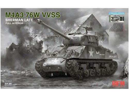 Czołg M4A3 76W VVSS Sherman Late Full Interior Standard Version RM-5135 RFM