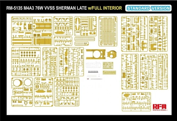 Czołg M4A3 76W VVSS Sherman Late Full Interior Standard Version RM-5135 RFM