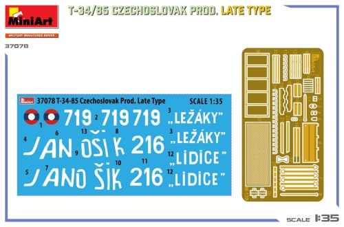 Czołg T-34/85 Czechoslovak Prod. Late Type 37078 MiniArt