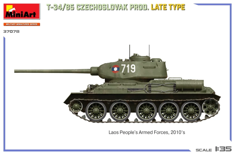 Czołg T-34/85 Czechoslovak Prod. Late Type 37078 MiniArt