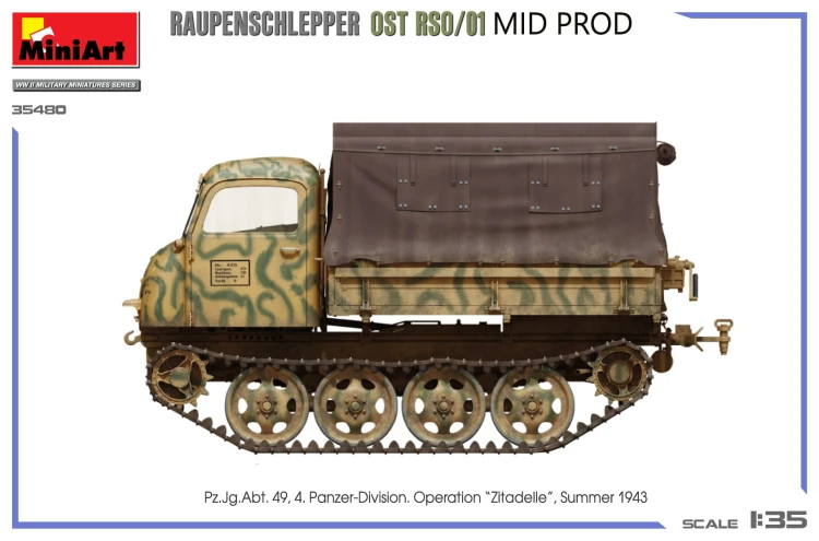 Ciągnik Steyr Raupenschlepper Ost RSO/01 Mid Production 35480 MiniArt