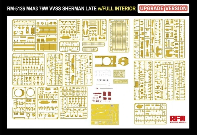 Czołg M4A3 76W VVSS Sherman Late Full Interior Upgrade Version RM-5136 RFM