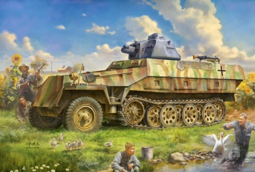 Transporter opancerzony Sd.Kfz.251 Ausf.D w/R35 Turret BT-042 Border