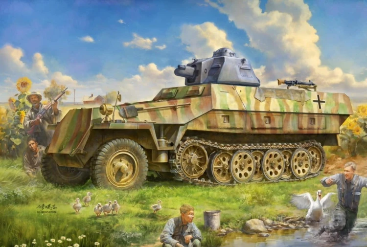 Transporter opancerzony Sd.Kfz.251 Ausf.D w/R35 Turret BT-042 Border