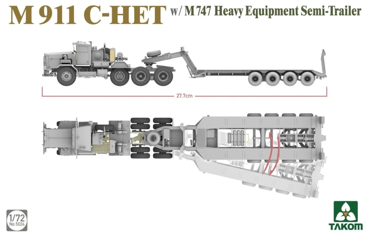 Ciągnik M911 C-HET w/ M747 Heavy Equipment Semi-Trailer 5024 Takom