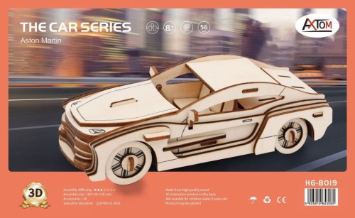 Samochód Aston Martin składanka drewniana puzzle 3D HG-B019 Hongtai Toys
