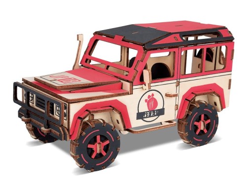 Samochód terenowy Thunder składanka drewniana puzzle 3D HG-B026 Hongtai Toys