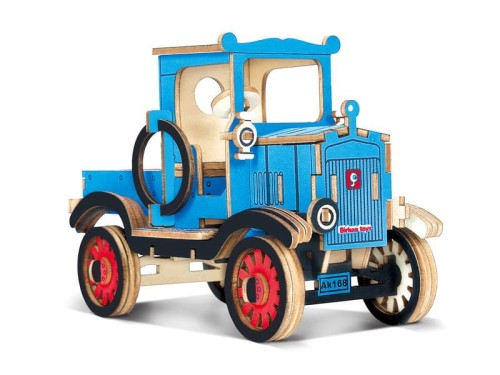 Samochód zabytkowy Van składanka drewniana puzzle 3D HG-B031 Hongtai Toys