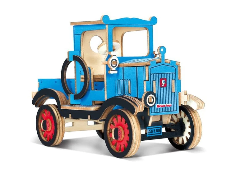 Samochód zabytkowy Van składanka drewniana puzzle 3D HG-B031 Hongtai Toys