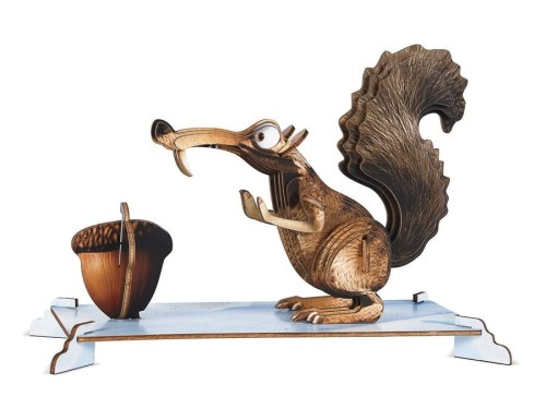 Wiewiórka szablozębna składanka drewniana puzzle 3D HG-J059 Hongtai Toys