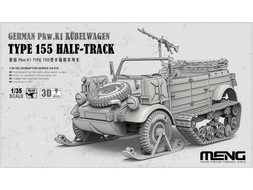VW Volkswagen Pkw.K1 Kubelwagen Type 155 Half-Track VS-018 Meng