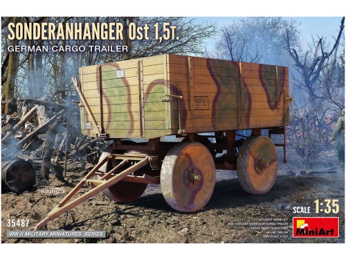 Przyczepa Sonderanhanger Ost 1.5t. German Cargo Trailer 35487 MiniArt