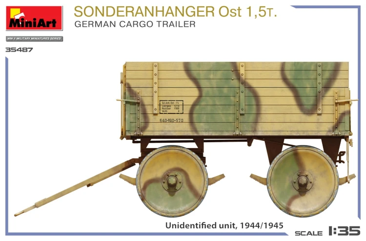 Przyczepa Sonderanhanger Ost 1.5t. German Cargo Trailer 35487 MiniArt