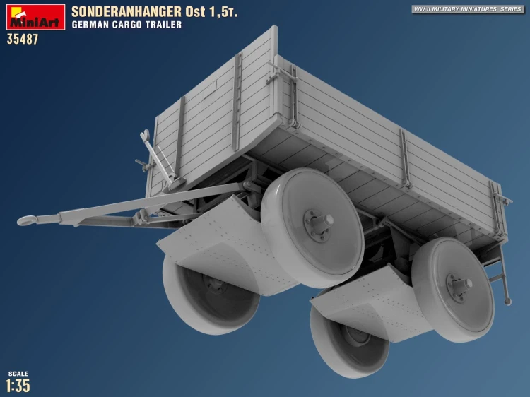 Przyczepa Sonderanhanger Ost 1.5t. German Cargo Trailer 35487 MiniArt