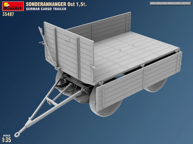 Przyczepa Sonderanhanger Ost 1.5t. German Cargo Trailer 35487 MiniArt