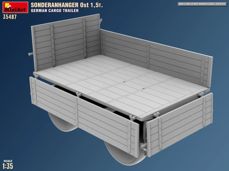 Przyczepa Sonderanhanger Ost 1.5t. German Cargo Trailer 35487 MiniArt