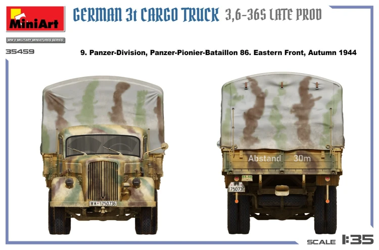 Ciężarówka wojskowa Opel Blitz 3t 3,6-36S Late Production 35459 MiniArt