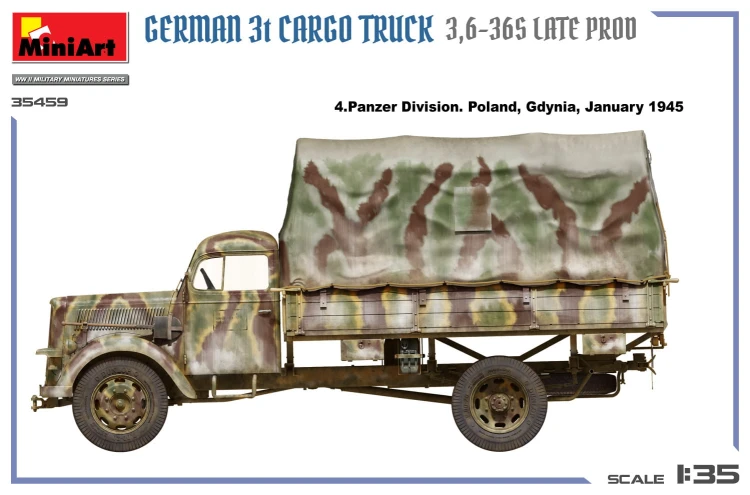 Ciężarówka wojskowa Opel Blitz 3t 3,6-36S Late Production 35459 MiniArt