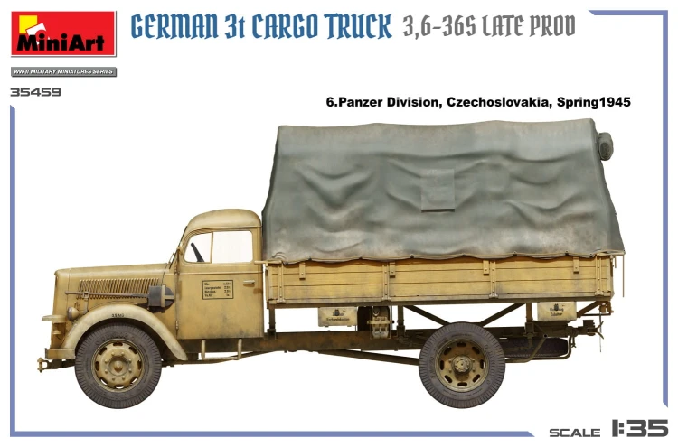 Ciężarówka wojskowa Opel Blitz 3t 3,6-36S Late Production 35459 MiniArt