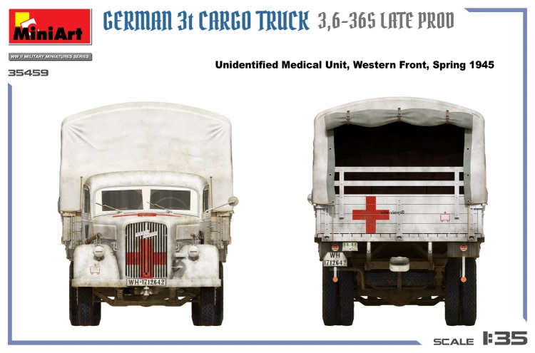 Ciężarówka wojskowa Opel Blitz 3t 3,6-36S Late Production 35459 MiniArt