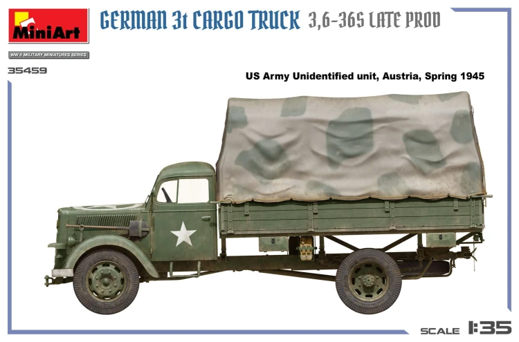 Ciężarówka wojskowa Opel Blitz 3t 3,6-36S Late Production 35459 MiniArt