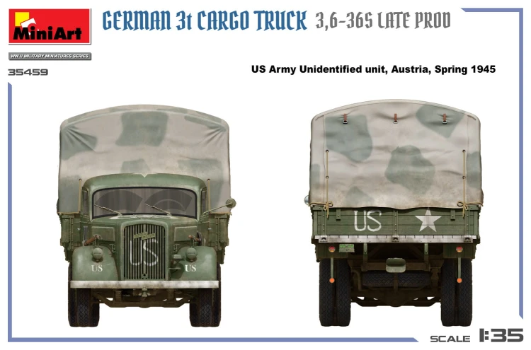 Ciężarówka wojskowa Opel Blitz 3t 3,6-36S Late Production 35459 MiniArt