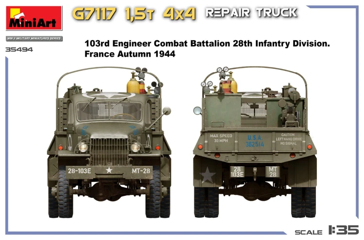 Ciężarówka wojskowa Chevrolet G7117 1.5t 4×4 Repair Truck 35494 MiniArt