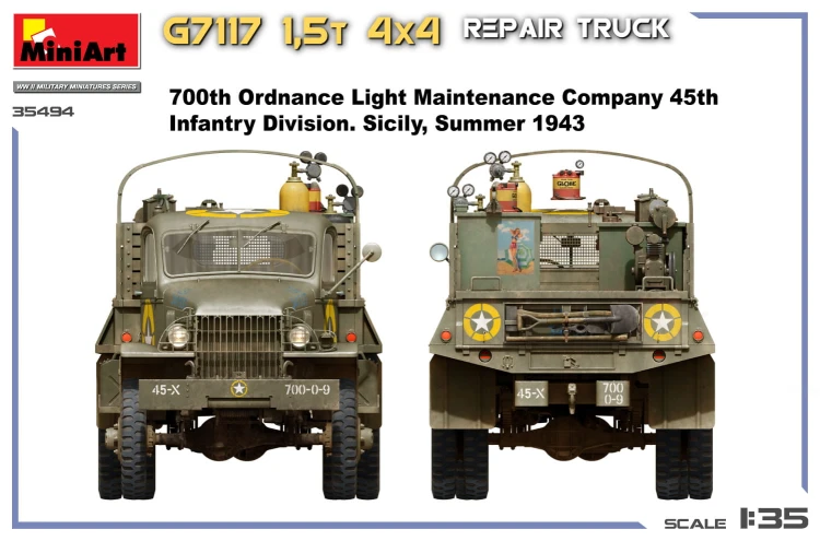 Ciężarówka wojskowa Chevrolet G7117 1.5t 4×4 Repair Truck 35494 MiniArt
