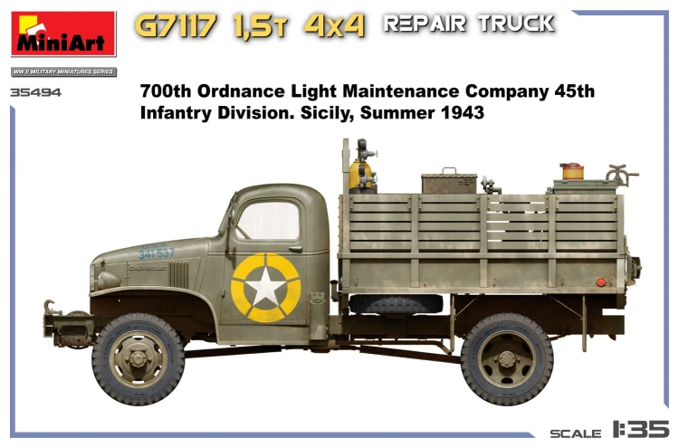 Ciężarówka wojskowa Chevrolet G7117 1.5t 4×4 Repair Truck 35494 MiniArt