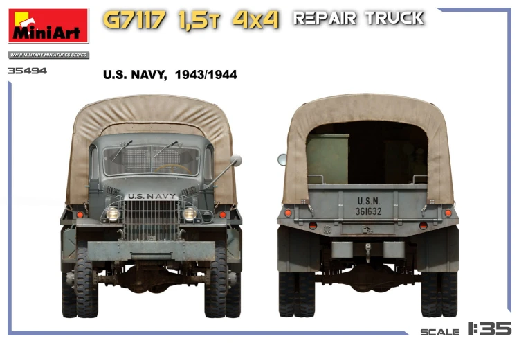 Ciężarówka wojskowa Chevrolet G7117 1.5t 4×4 Repair Truck 35494 MiniArt