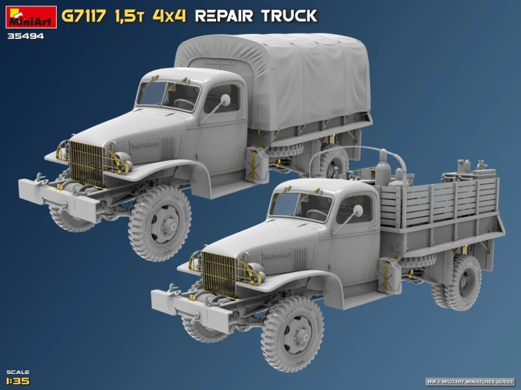 Ciężarówka wojskowa Chevrolet G7117 1.5t 4×4 Repair Truck 35494 MiniArt
