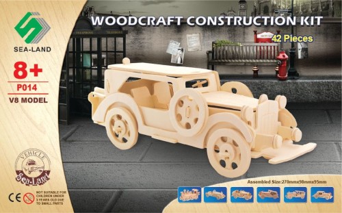 Samochód Ford V8 składanka drewniana puzzle 3D P014 Sea-Land