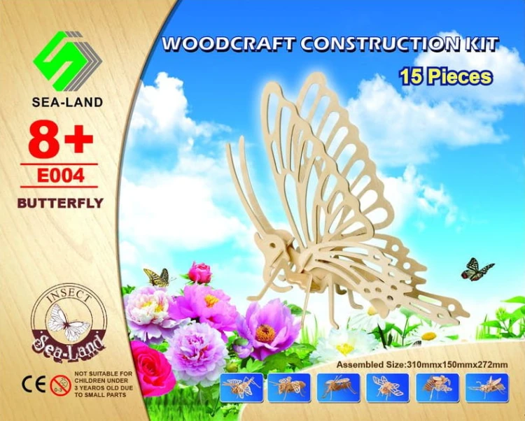 Motyl składanka drewniana puzzle 3D E004 Sea-Land