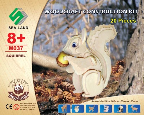 Wiewiórka składanka drewniana puzzle 3D M037 Sea-Land
