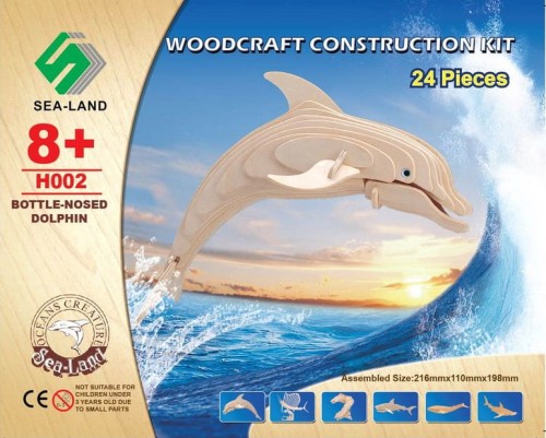 Delfin składanka drewniana puzzle 3D H002 Sea-Land