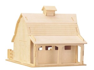 Stodoła składanka drewniana puzzle 3D